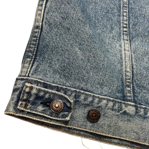 80s Levi's Denim Trucker Jacket XL 70507-0214 Type 3 USA Distressed Grunge Biker - Picture 5 of 12